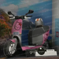 紙紮GOGORO電動機車(卡通粉)-3