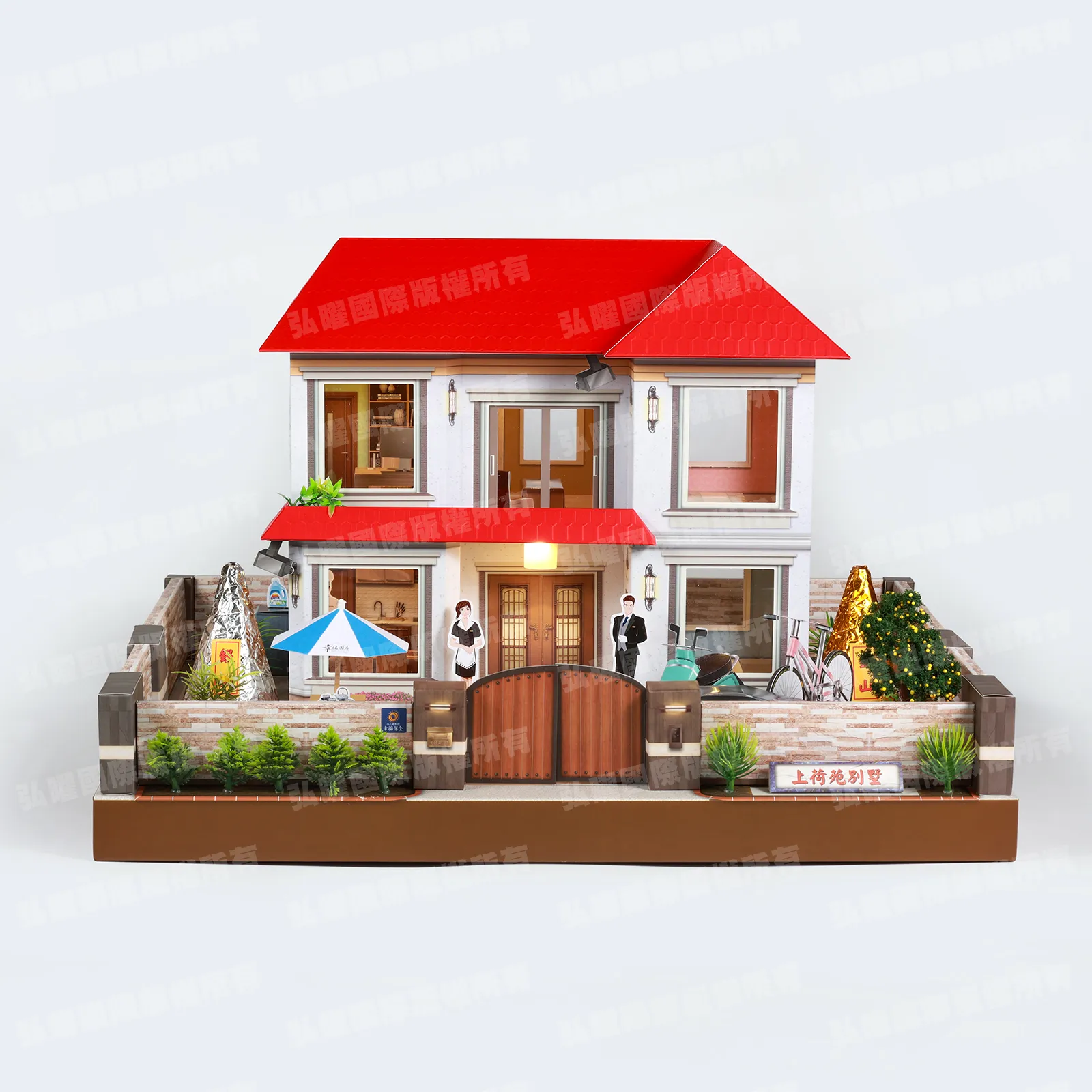 紙紮上荷苑(紅頂藍傘)-1 紙紮上荷苑(紅頂藍傘)-1