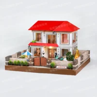 紙紮上荷苑(紅頂藍傘)-3