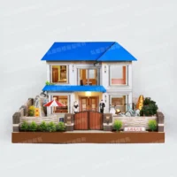 紙紮上荷苑(藍頂紅傘)-1