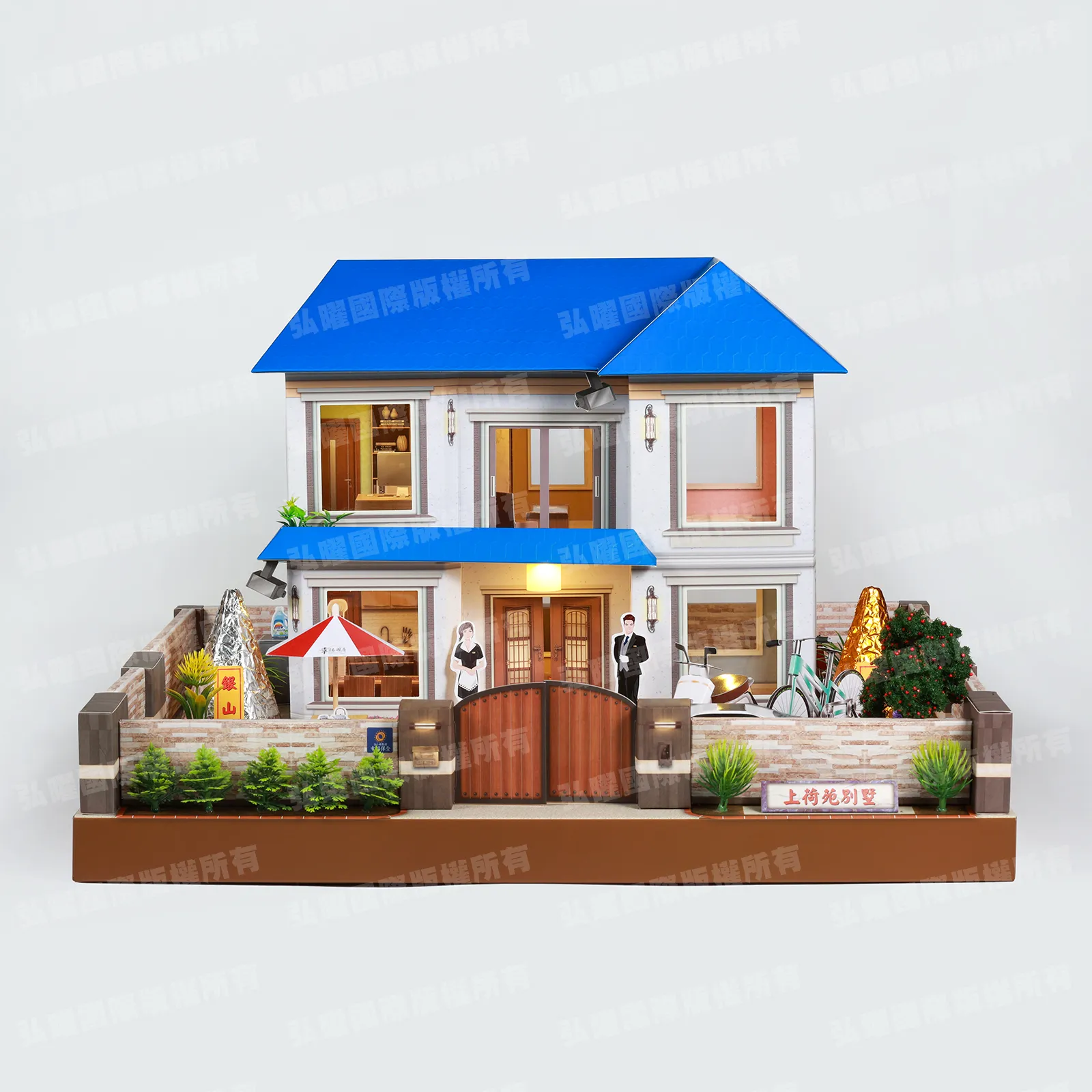 紙紮上荷苑(藍頂紅傘)-1 紙紮上荷苑(藍頂紅傘)-1