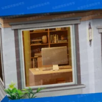 紙紮上荷苑(藍頂紅傘)-4