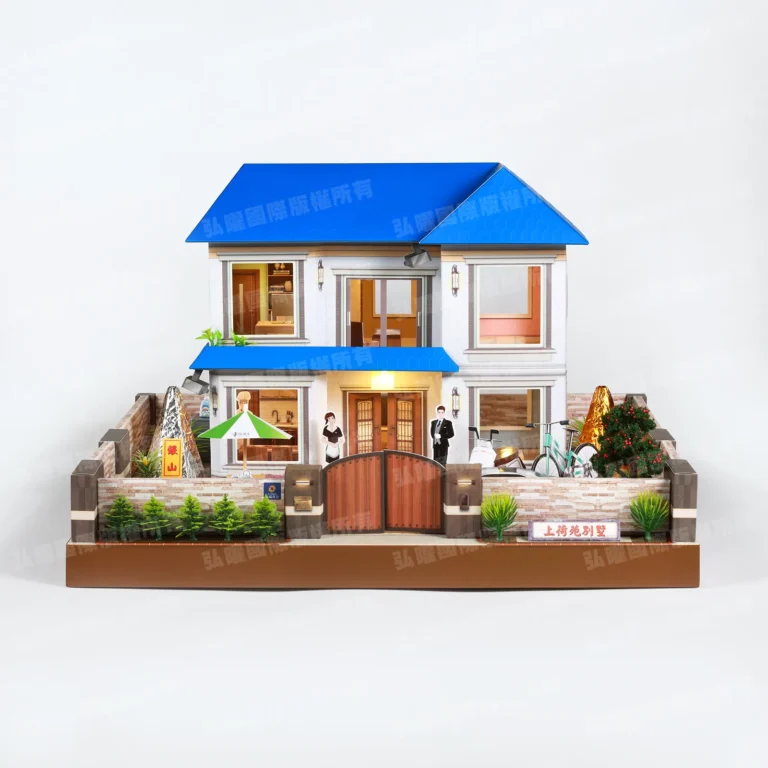 紙紮上荷苑(藍頂綠傘)-1