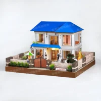 紙紮上荷苑(藍頂綠傘)-3