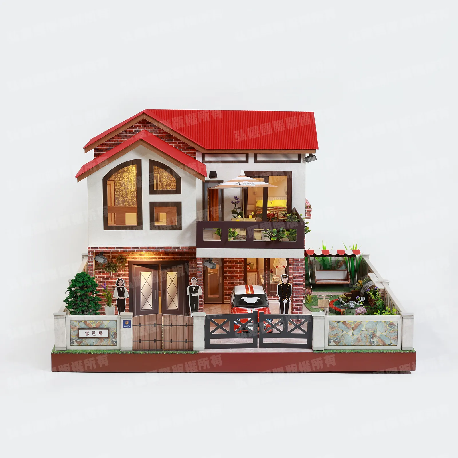 紙紮富邑居(紅屋紅車)-1 紙紮富邑居(紅屋紅車)-1
