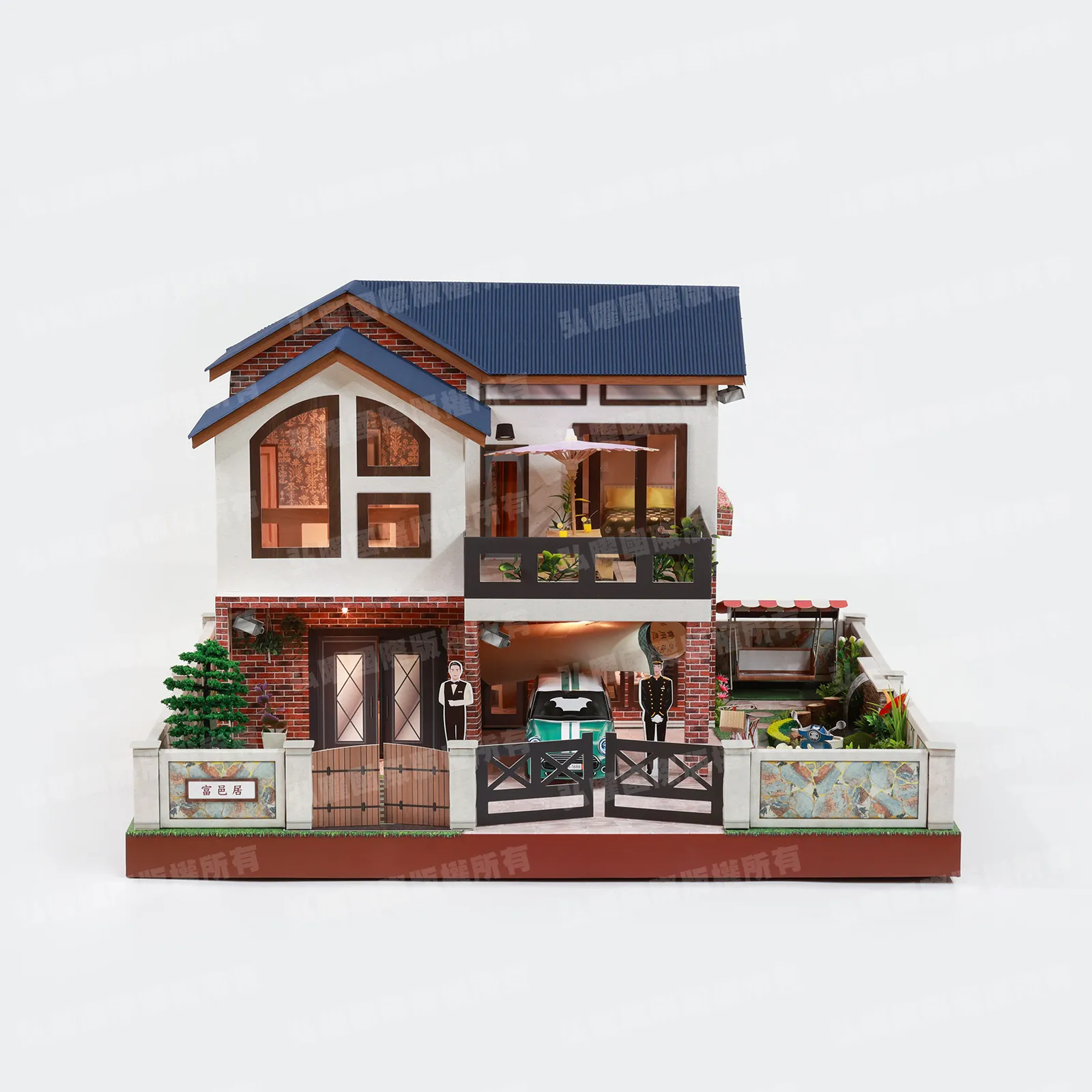 紙紮富邑居(藍屋綠車)-1 紙紮富邑居(藍屋綠車)-1