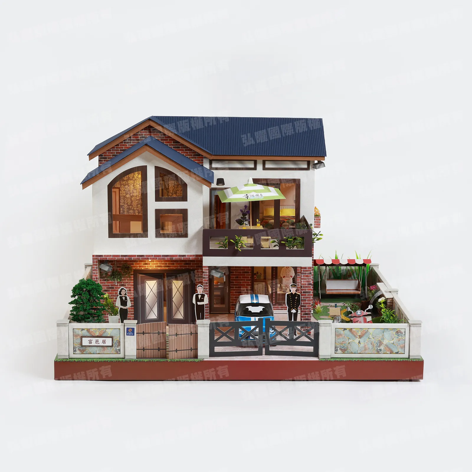 紙紮富邑居(藍屋藍車)-1 紙紮富邑居(藍屋藍車)-1