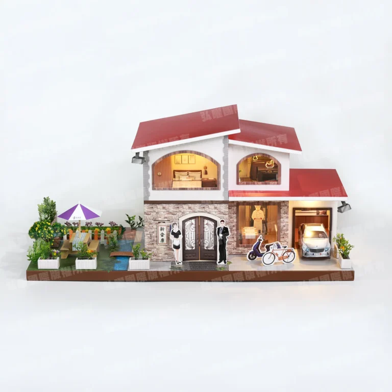 紙紮新合康農場別墅(紅頂紫傘)-1