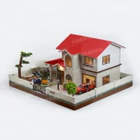 紙紮誼居園別墅(紅)-3